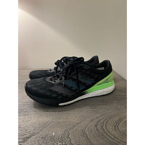 Adidas Adizero Boston 9 Black Signal Green Running Shoes Men’s Size 8.5 EG4657 main image 5